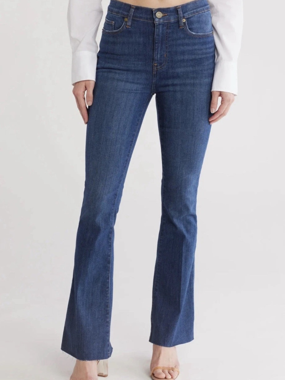 FRAME Le Easy Flare Jeans Aspire Raw After Raw Hem Size 29